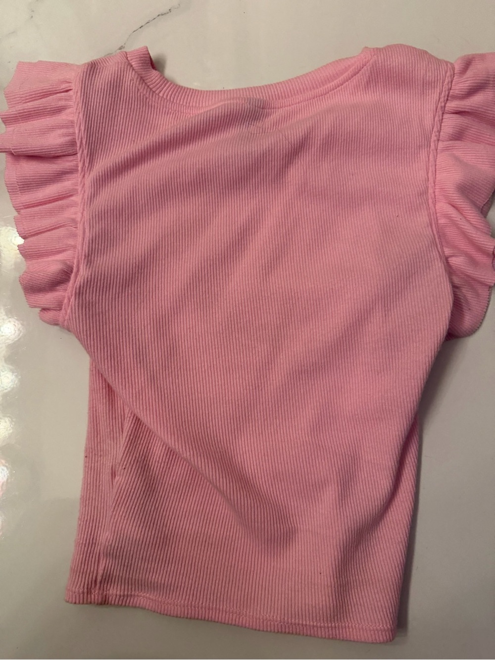 Pink Ruffled Sleeve  Top - Picture 2 of 2